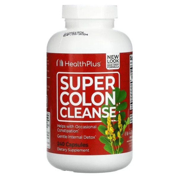Товста кишка, підтримка, Super Colon Cleanse, Health Plus Inc., 530 мг, 240 капсул
