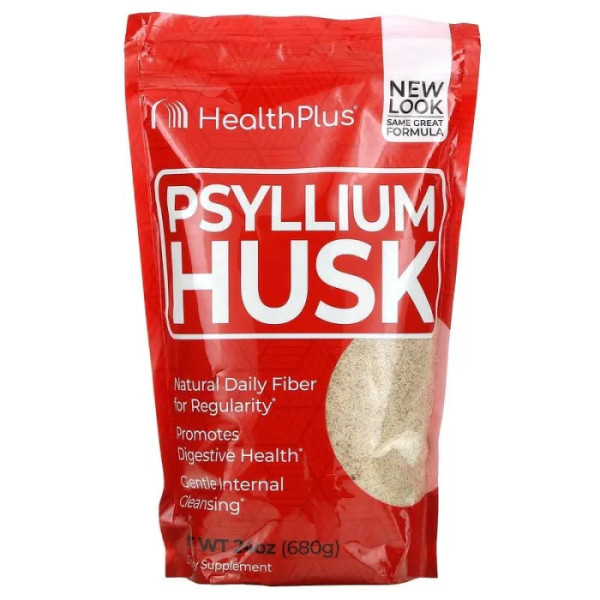 Подорожник, лушпиння, Psyllium Husk, Health Plus Inc., 100% чистий, 680 г