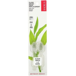Сменные головки для зубной щетки супермягкие, Radius Floss Brush Head Replacement, 2 шт