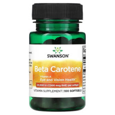 Бета-каротин 25000 МО, Swanson Beta Carotene, 100 м'яких капсул