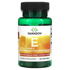 Вітамін E 134,2 мг, Swanson Natural Vitamin E, натуральний, 100 капсул