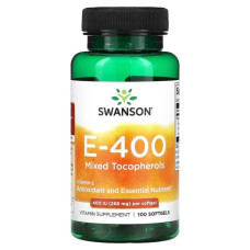 Вітамін E 400 МО, Swanson E 400, зі змішаними токоферолами, 100 гелевих капсул
