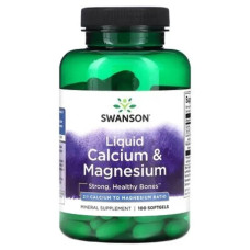 Кальцій та магній, рідкий, Swanson Calcium & Magnesium, 100 гелевих капсул