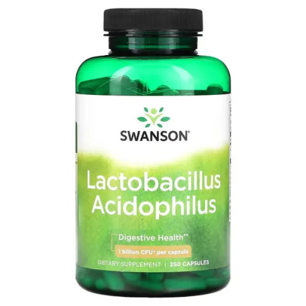 Лактобактерії, Lactobacillus Acidophilus, Swanson, ацидофільні, 1 млрд КУО, 250 капсул