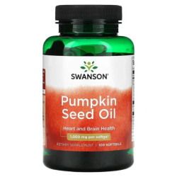 Тыквенное масло 1000 мг, Swanson Pumpkin Seed Oil, 100 мягких капсул