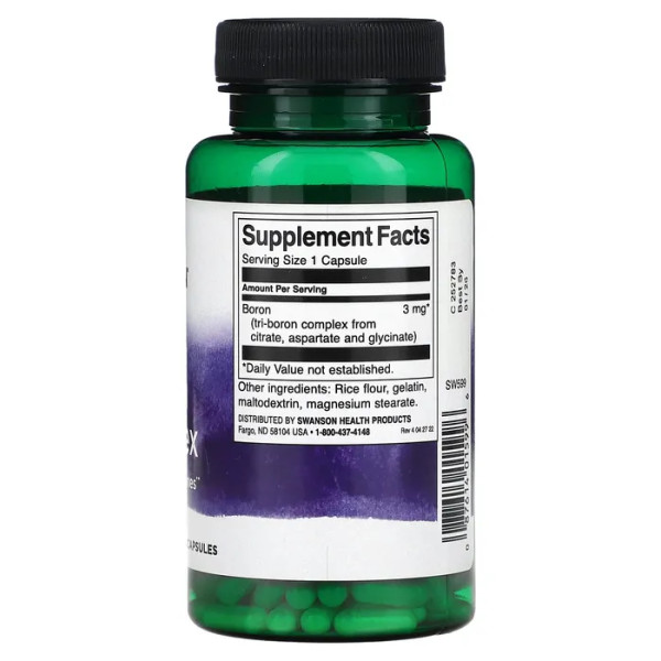 Бор потрійний комплекс, Triple Boron Complex, Swanson, 3 мг, 250 капсул