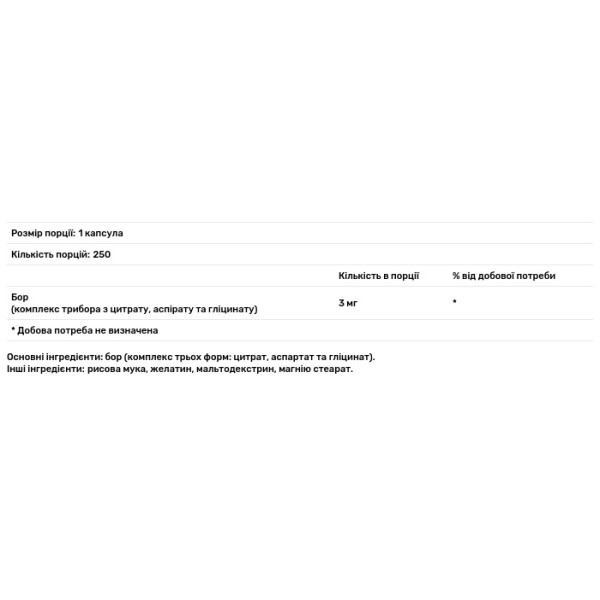 Бор потрійний комплекс, Triple Boron Complex, Swanson, 3 мг, 250 капсул