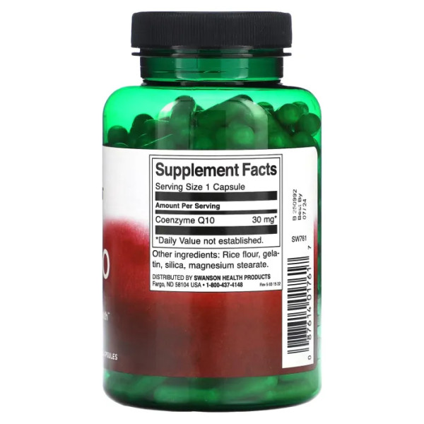 Коензим Q10, CoQ10, Swanson, 30 мг, 240 капсул
