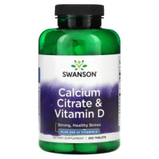 Кальцій цитрат із вітаміном D, Calcium Citrate Vitamin D Swanson, 250 таблеток
