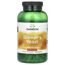 Пивные дрожжи 500 мг, Swanson Brewer's Yeast, 500 таблеток (250 мг в таблетке)