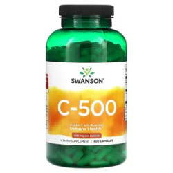 Витамин C 500 мг с шиповником, Swanson Vitamin C With Rose Hips, 400 капсул
