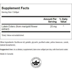 Лютеин 20 мг, Swanson Lutein Esters, 60 гелевых капсул