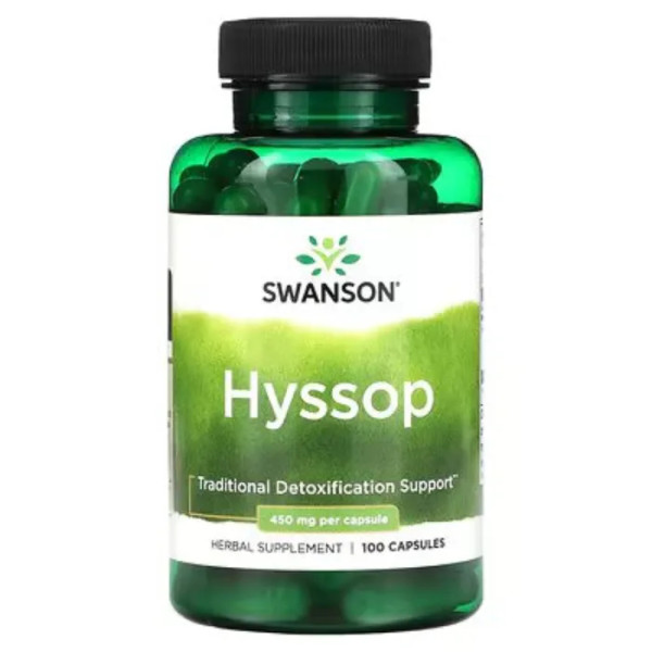 Ісоп, Hyssop, Swanson, 450 мг, 100 капсул
