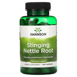 Корень крапивы 500 мг, Swanson Stinging Nettle Root, 100 капсул
