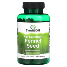 Фенхель 480 мг, Swanson Fennel Seed, насіння, повний спектр, 100 капсул