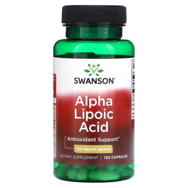 Альфа-ліпоєва кислота, Alpha Lipoic Acid, Swanson, 100 мг, 120 капсул