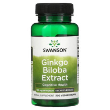 Екстракт гінкго білоба 120 мг, Swanson Ginkgo Biloba Extract, 100 вегетаріанських капсул