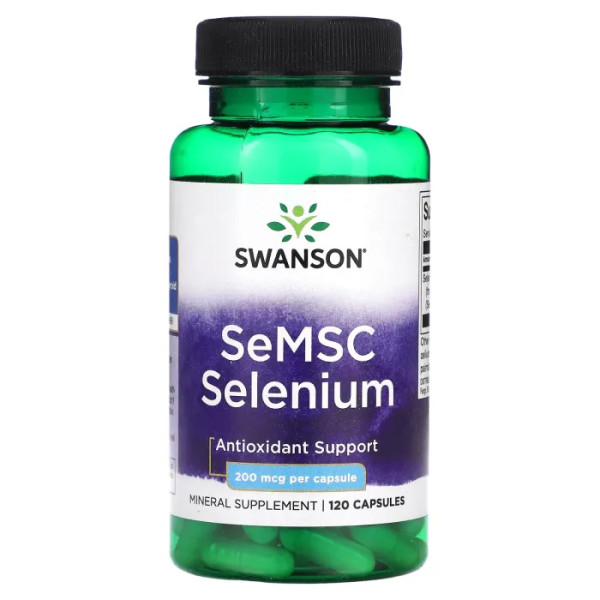 Селен, SeMSC Selenium, Swanson, 200 мкг, 120 капсул