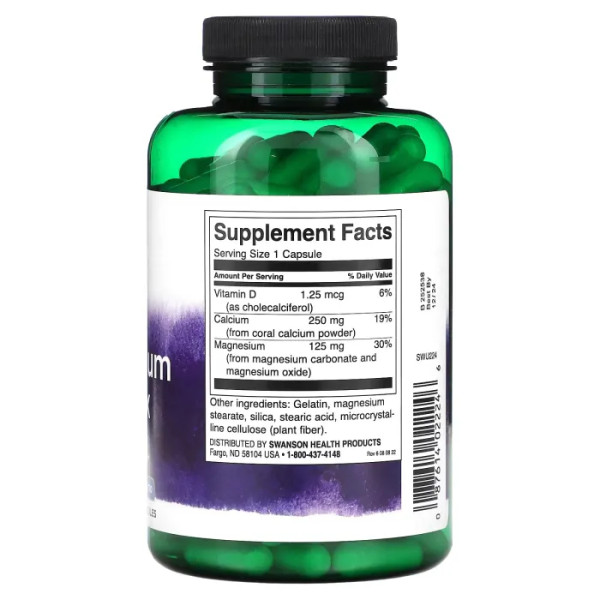 Кораловий кальцій, Coral Calcium, Swanson, комплекс, 180 капсул