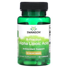 Альфа-ліпоєва кислота R-фракція 50 мг, R-Fraction Alpha Lipoic Acid Swanson, 60 капсул