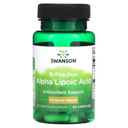 Альфа-ліпоєва кислота R-фракція 50 мг, R-Fraction Alpha Lipoic Acid Swanson, 60 капсул