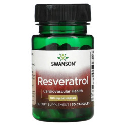 Ресвератрол 100 мг, Swanson Resveratrol, 30 капсул