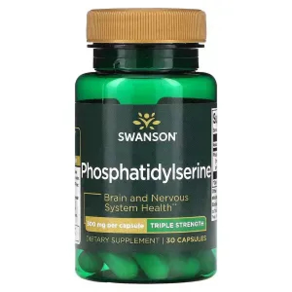 Фосфатидилсерин, Phosphatidylserine, Swanson, 300 мг, 30 капсул