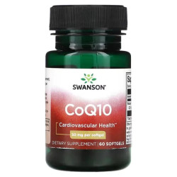 Коэнзим Q10 30 мг, CoQ10 Swanson, 60 гелевых капсул