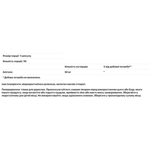 Апігенін, Apigenin, Swanson, здоров'я простати, 50 мг, 90 капсул