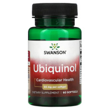 Убіхінол 50 мг, Swanson Ubiquinol, 60 м'яких капсул