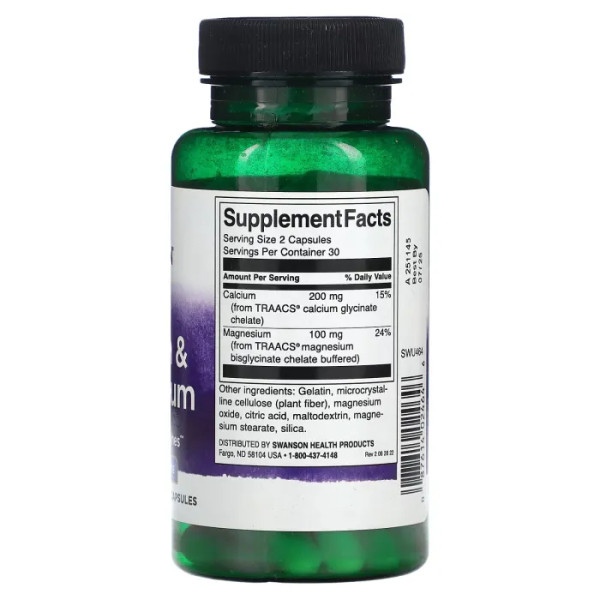 Кальцій та магній, Calcium & Magnesium, Swanson, 60 капсул
