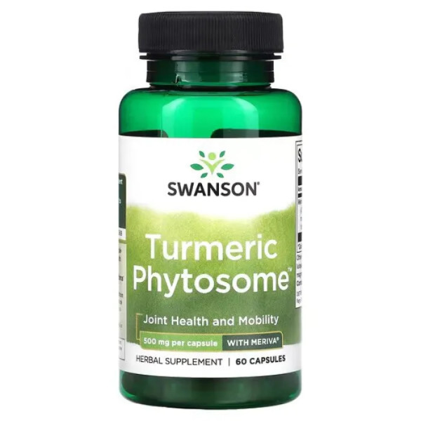 Фітосома куркуми, Turmeric Phytosome, Swanson, 500 мг, 60 капсул