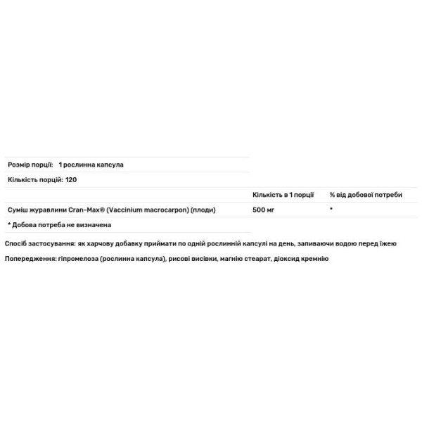 Журавлина, Cran-Max, Swanson, суперконцентрована, 500 мг, 120 рослинних капсул