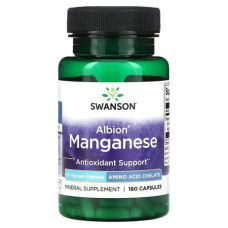 Марганець 10 мг, Swanson Albion Manganese, 180 капсул