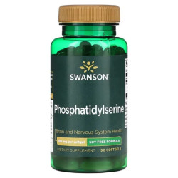 Фосфатидилсерин 100 мг без сои, Swanson Phosphatidylserine, 90 капсул