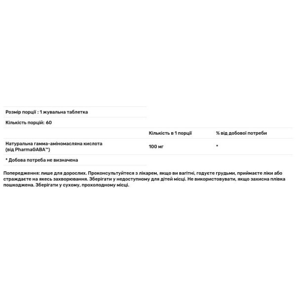 Гамма-аміномасляна кислота, PharmaGABA, Swanson, з екстрактом трав, 60 капсул