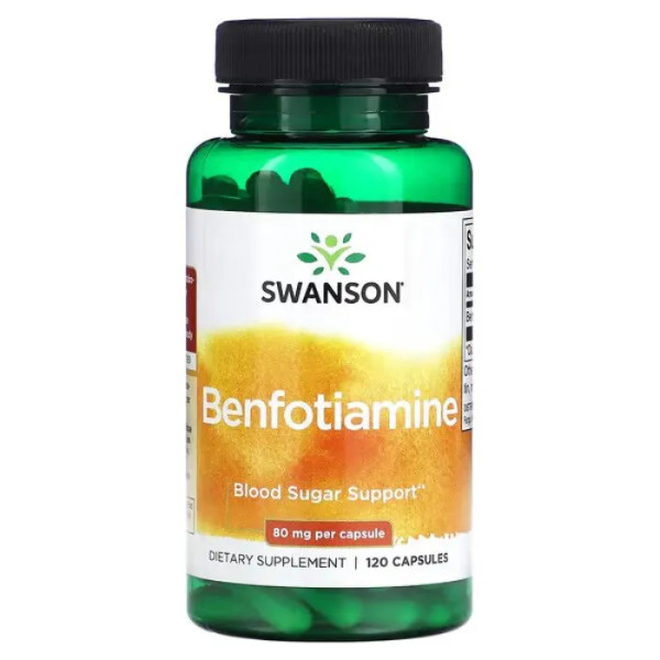 Бенфотіамін, Benfotiamine, Swanson, 80 мг, 120 капсул
