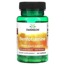 Бенфотіамін 160 мг Benfotiamine Swanson, 60 капсул