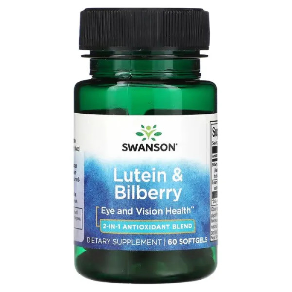 Лютеїн та чорниця, Lutein & Bilberry, Swanson, 60 гелевих капсул