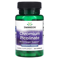 Хром пиколинат, Swanson Chromium Picolinate, 60 капсул