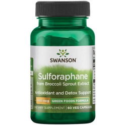 Сульфорафан 400 мкг із проростків броколі, Swanson GreenFoods Sulforaphane, 60 вегетаріанських капсул