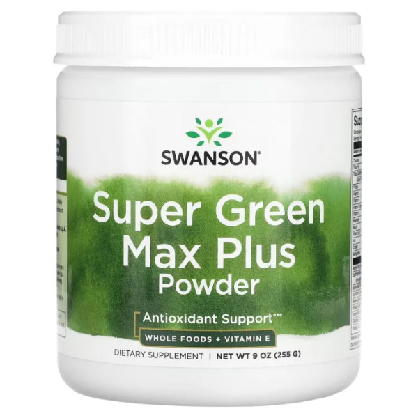 Зелена суміш Super Green Max Plus, Swanson, порошок, 255 г