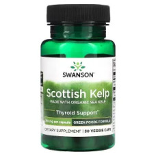 Ламінарія 750 мг, Scottish Kelp Swanson, 30 рослинних капсул