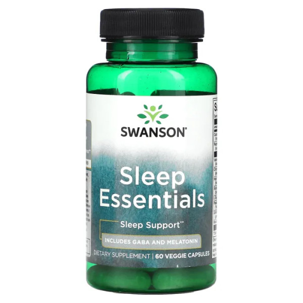 Поддержка сна, Sleep Essentials, Swanson, 60 вегетарианских капсул