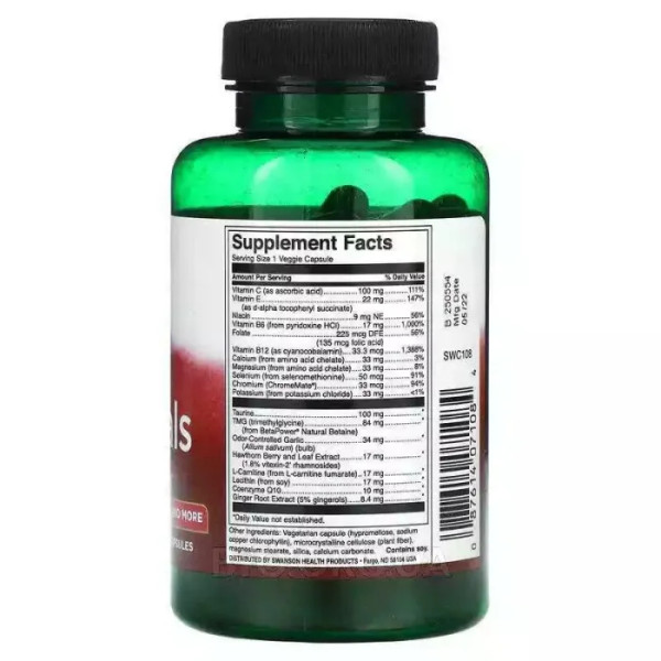 Підтримка серцево-судинної системи, Heart Essentials, Swanson, 90 рослинних капсул