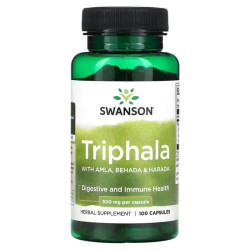 Трифала 500 мг с амлой, бехадой и харадой, Swanson Triphala, 100 капсул