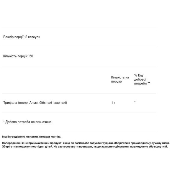 Трифала, Triphala, Swanson, з амлою, бехадою та харадою, 500 мг, 100 капсул