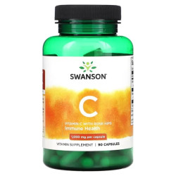 Витамин C 1000 мг с шиповником, Swanson Vitamin C, 90 капсул
