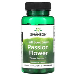 Пассифлора 500 мг, Swanson Passion Flower, 60 капсул