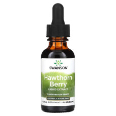 Боярышник жидкий экстракт ягод, Swanson Hawthorn Berry Liquid Extract, без спирта и сахара, 29,6 мл